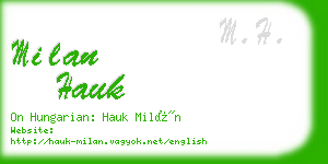 milan hauk business card